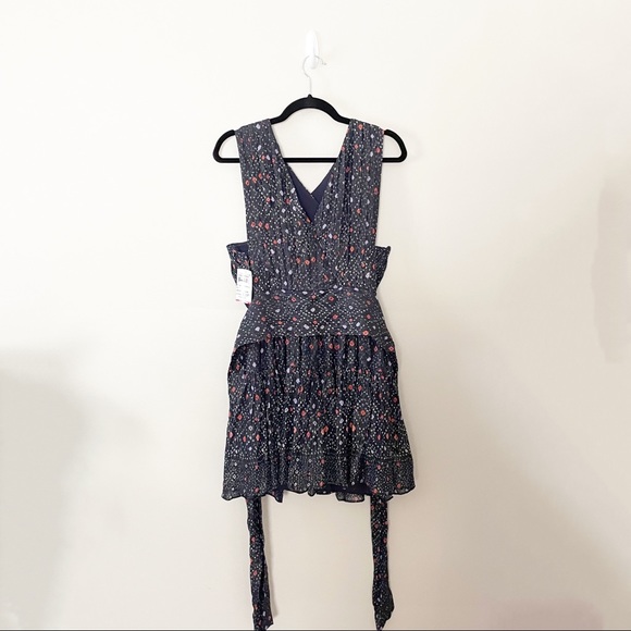 NWT Ulla Johnson Arisa Dress Navy Metallic Print - Picture 5 of 13